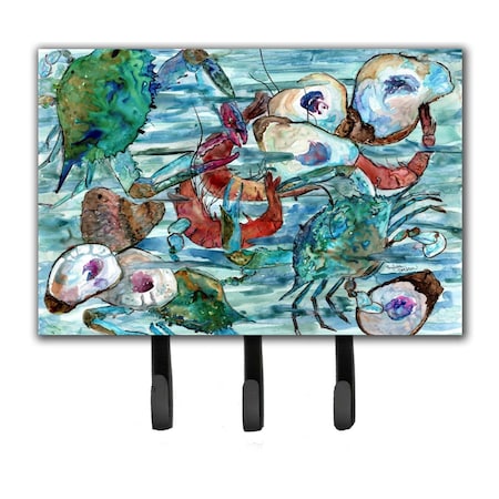 Carolines Treasures Watery ShrimpCrabs & Oysters Leash or Key Holder 8964TH68